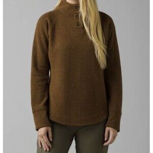 NWT New Womens Prana Sweater Frozen Falls Sweater Tunic M Sepia Brown Wool Blend